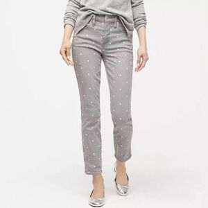 J.Crew Vintage Straight Jean in Grey Scattered Dot